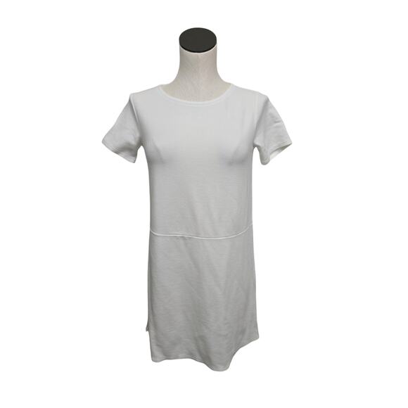 Eileen Fisher T Shirt Dress Size XXS Tencel Ponte Shift Tunic Crewneck in White - Picture 1 of 11